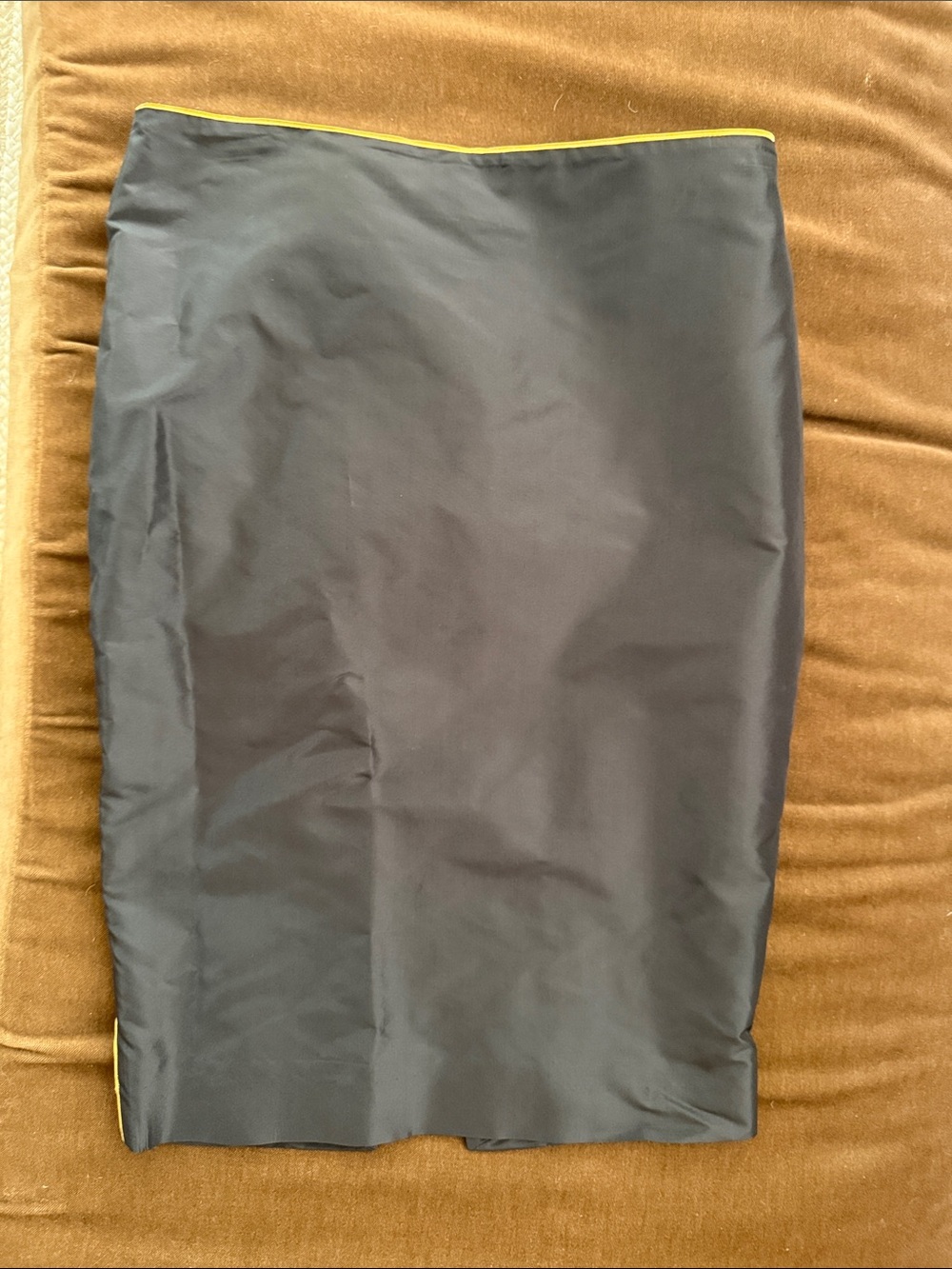 Gucci Black Pencil Skirt with Yellow Trim